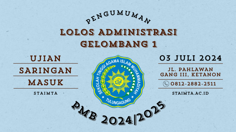 Pengumuman Lolos Adminitrasi Gelombang 1 PMB 2024-2025